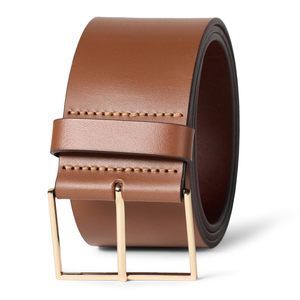 Women's Wide Leather Belt, Tan, Small🥺